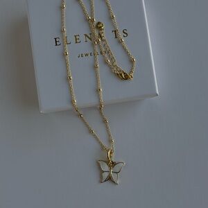 313 Gold Plated Chain Butterfly Necklace